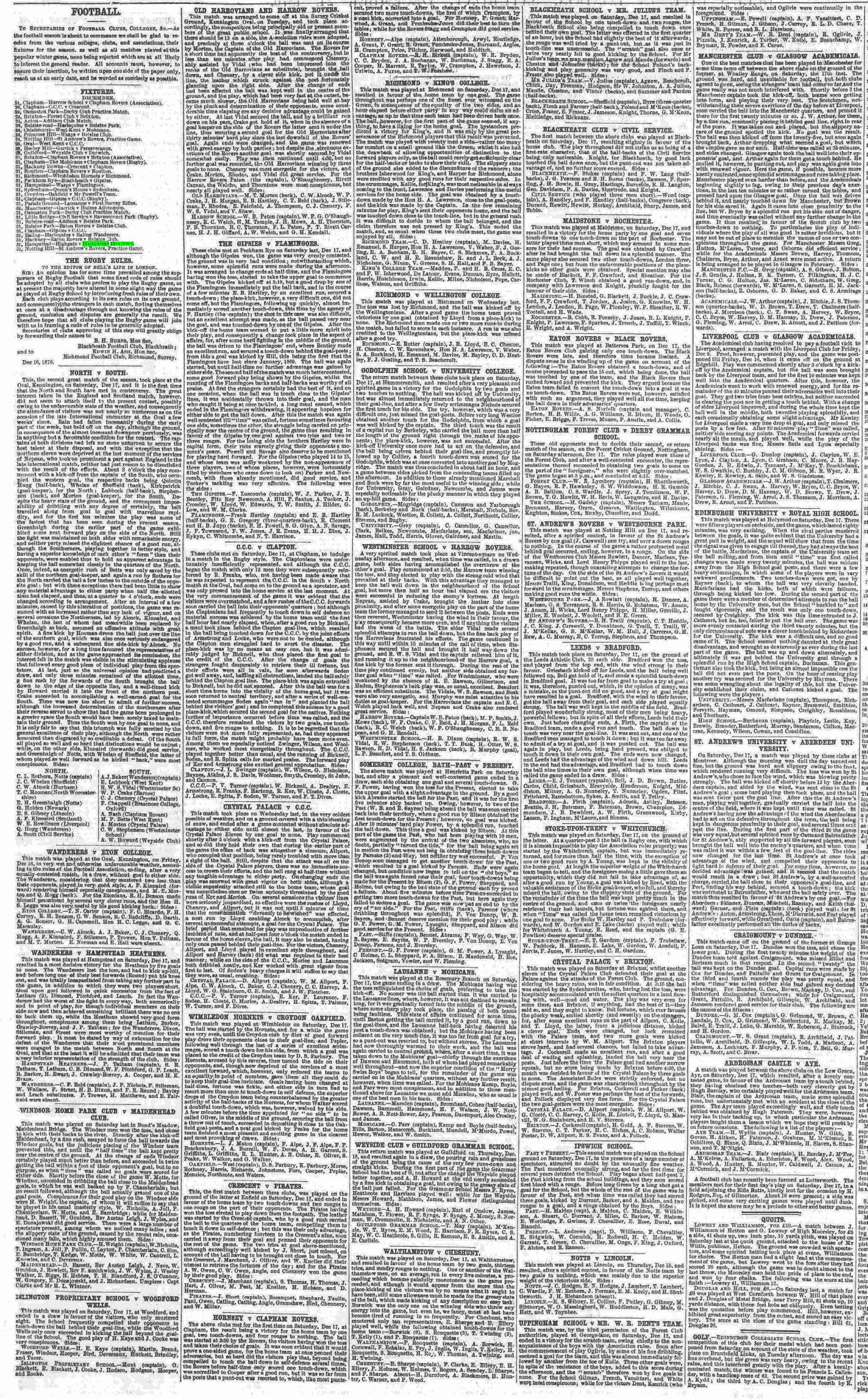 Match report from 1870 Maidenhead Advertiser