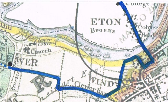 route from Eton to Clewer December 1870