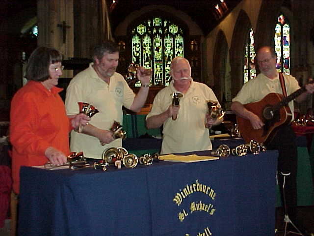 Handbell ringers at Bodmin Church