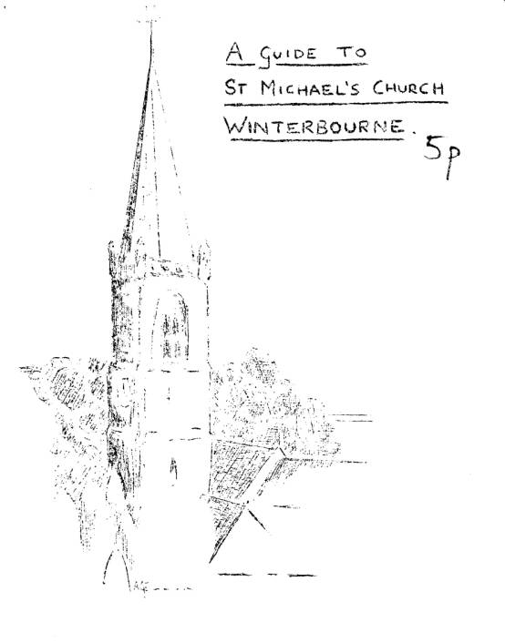 Front cover with view of church