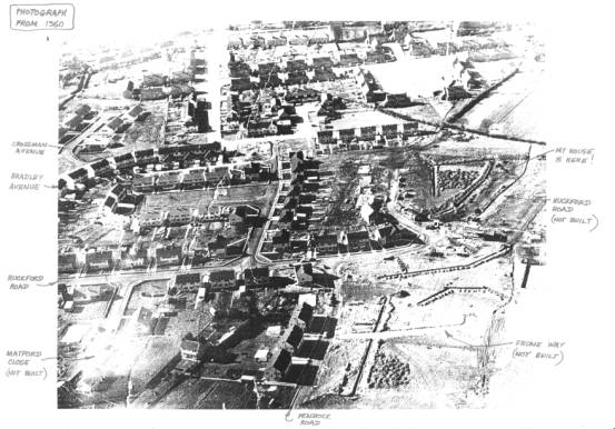 1960 aerial photograph of the Crossman Avenue area under construction (source unknown).